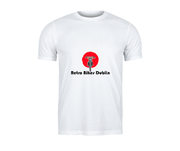Whit T-shirt with Retro Bikes Dublin Merchandise